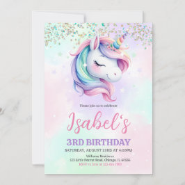 Unicorn Birthday Einladung