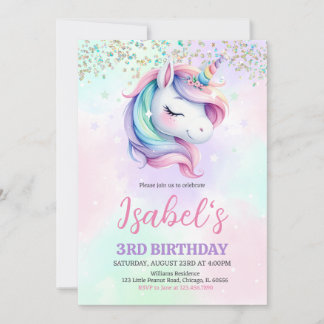 Unicorn Birthday Einladung