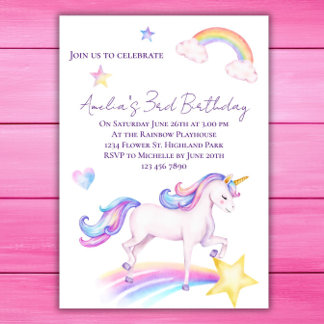 Unicorn Birthday Einladung Unicorn Geburtstagspart