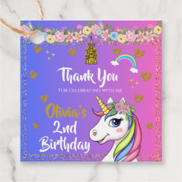 Unicorn Birthday Favor Tags |Rainbow Unicorn-Party Geschenkanhänger
