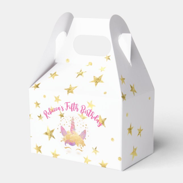 Unicorn Birthday Gevor Box Magisches Party Dekor Geschenkschachtel (Vorderseite)
