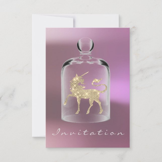 Unicorn Birthday Girls Night Out Party Mauve Spark Einladung (Vorderseite)