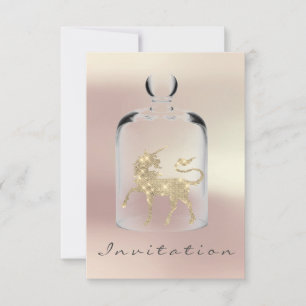 Unicorn Birthday Girls Night Out Party Rose Gold Einladung