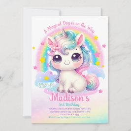 Unicorn Birthday Invitation Einladung