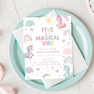 Unicorn Birthday Invitation Einladung