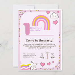 unicorn Birthday Invitation  Feiertagskarte