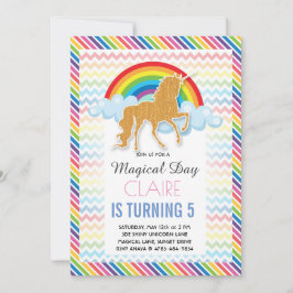 Unicorn Birthday invitation Magical Rainbow Einladung