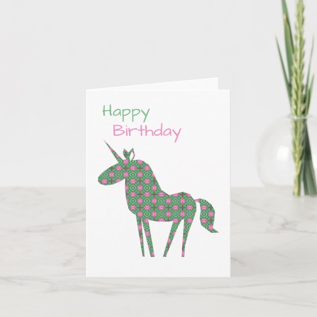 Unicorn Birthday Karte (Vorderseite)