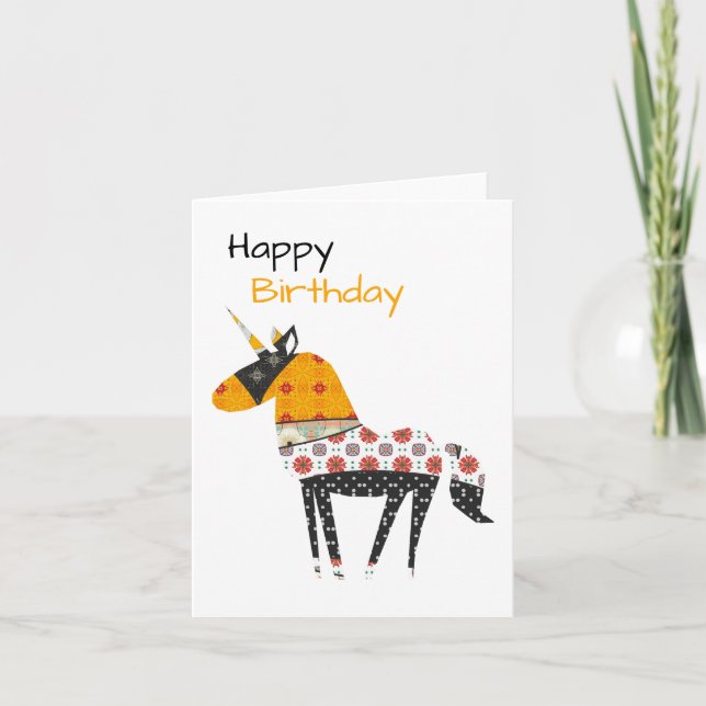 Unicorn Birthday Karte (Vorderseite)