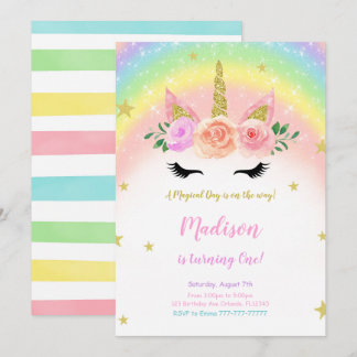 Unicorn Birthday Magische Party Einladung