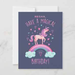 Unicorn Birthday Mitteilungskarte