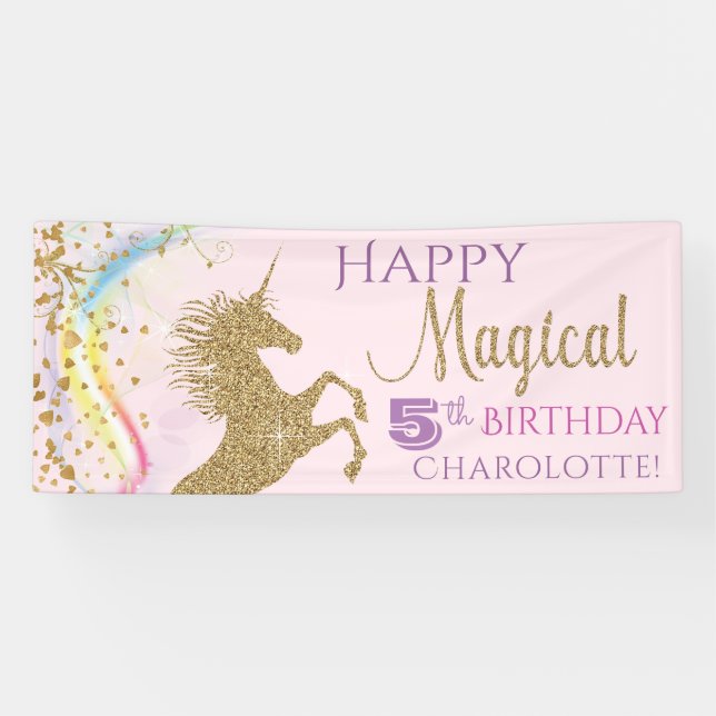 Unicorn Birthday Party Banner (Horizontal)
