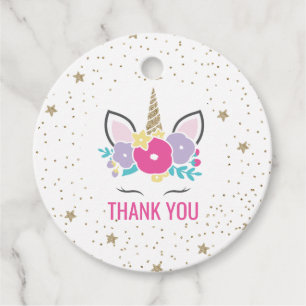 Unicorn Birthday Party favorisiert Tags Gold Glitz Geschenkanhänger