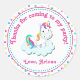 Unicorn Birthday Party Fvor Tag Aufkleber