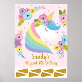 Unicorn Birthday Party Game | BUTTON SCHWANZ Poster