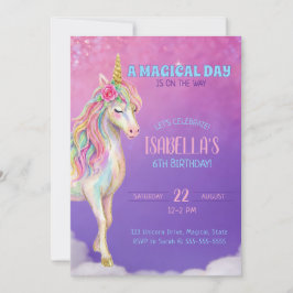 Unicorn Birthday Party Invitation Einladung
