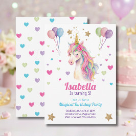 Unicorn Birthday Party Invitation Einladung