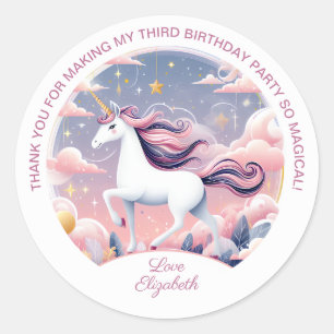 Unicorn Birthday Party Runder Aufkleber