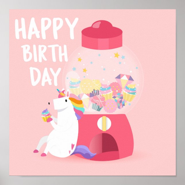 Unicorn Birthday Poster (Vorne)