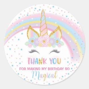 Unicorn Birthday Star Favor Stickers
