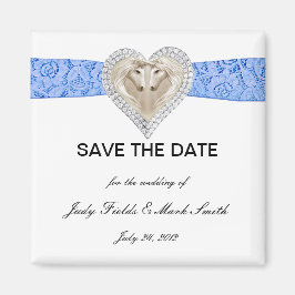 Unicorn Blue Lace Save the Date Magnet
