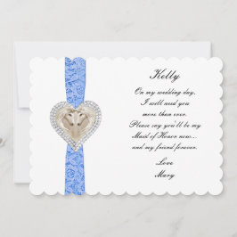Unicorn Blue Lace Wedding Trauzeugin Card Einladung