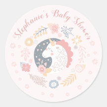 Unicorn Blush Florals Babydusche Personalisiert