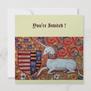 UNICORN,braunes weißes Silber Einladung