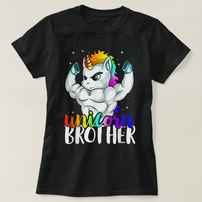 Unicorn Brother Sister to Big Bro Brothercorn Chri T-Shirt (Design vorne)