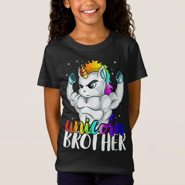 Unicorn Brother Sister to Big Bro Brothercorn Chri T-Shirt (Vorderseite)