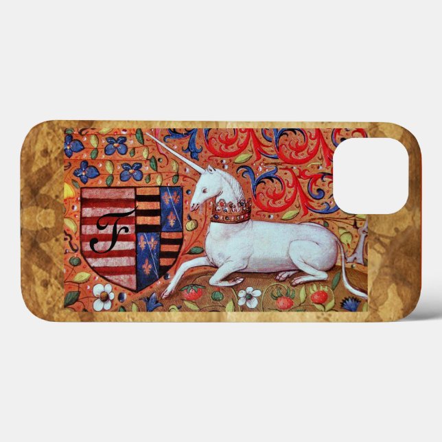 UNICORN Brown Parchment Monogram Case-Mate iPhone Hülle (Rückseite (Horizontal))