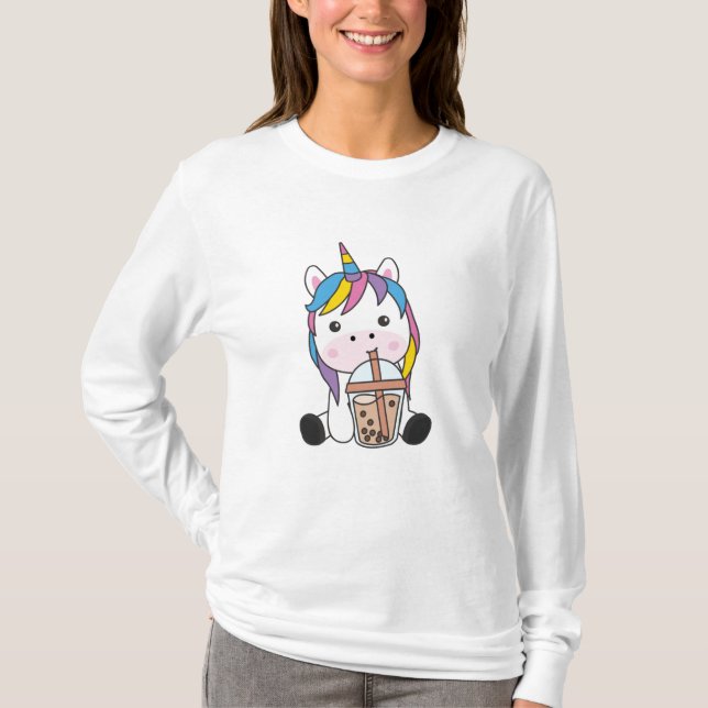 Unicorn Bubble Tee Niedliche Tiere (Vorderseite)