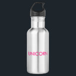 "Unicorn"-Buchstaben mit scharfen rosa Fuchsienbri Edelstahlflasche<br><div class="desc">"Unicorn" minimalistisch heißrosa Fuchsia Buchstaben Edelstahlwasserflasche</div>