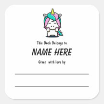 Unicorn-Buchzeichen mit Botschaft