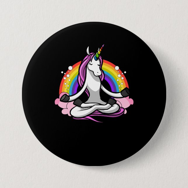 Unicorn Buddha Yoga Button (Vorderseite)