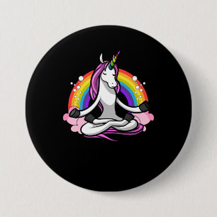 Unicorn Buddha Yoga Button
