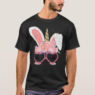 Unicorn Bunny Heart Brille Osterfest Kindermädchen T-Shirt