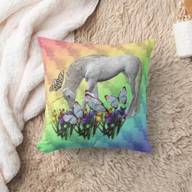 Unicorn Butterfets Fantasy Art Kissen (Decke)