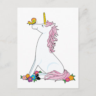 Unicorn Butterfly Postkarte