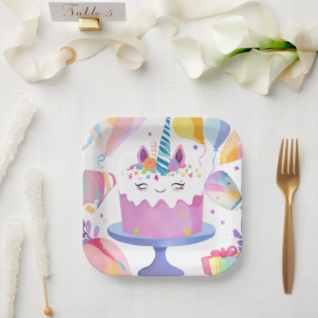 Unicorn Cake Paper Teller (Hochzeit)
