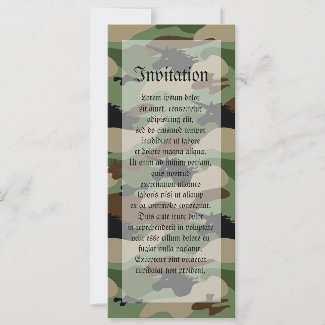 Unicorn Camouflage Einladung (Vorderseite)