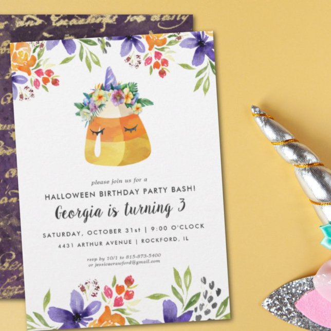 Unicorn Candy Corn | Einladung von Halloween-Party (Von Creator hochgeladen)