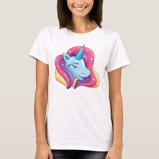 Unicorn-Cartoon T-Shirt (Vorderseite)