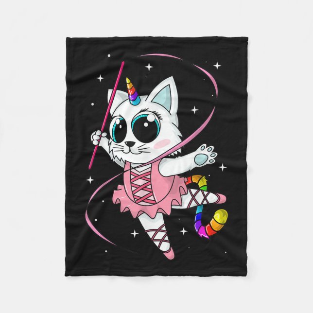 Unicorn Cat Cati Corn Kittycorn Niedlich Kitty Rai Fleecedecke (Vorderseite)