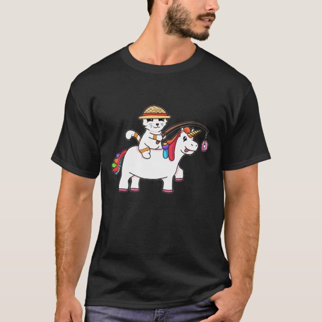 Unicorn Cat Magic Unicorns Donut Mythische Kreatur T-Shirt (Vorderseite)