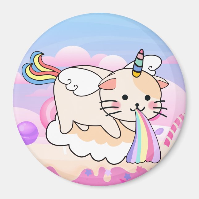 Unicorn Cat Magnet (Vorne)