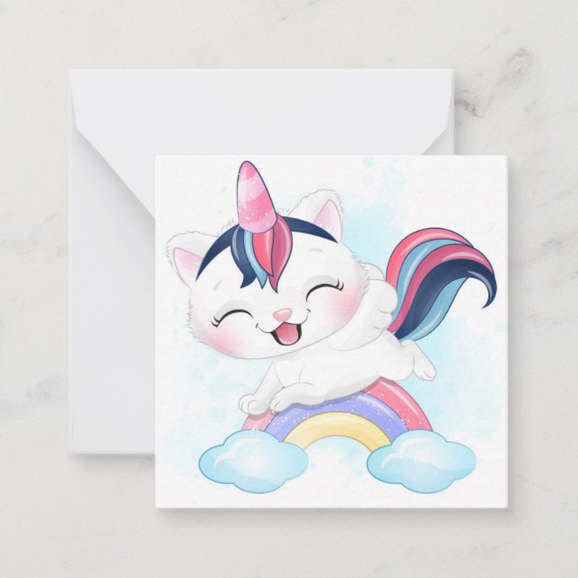 Unicorn Cat Mitteilungskarte (Vorderseite)