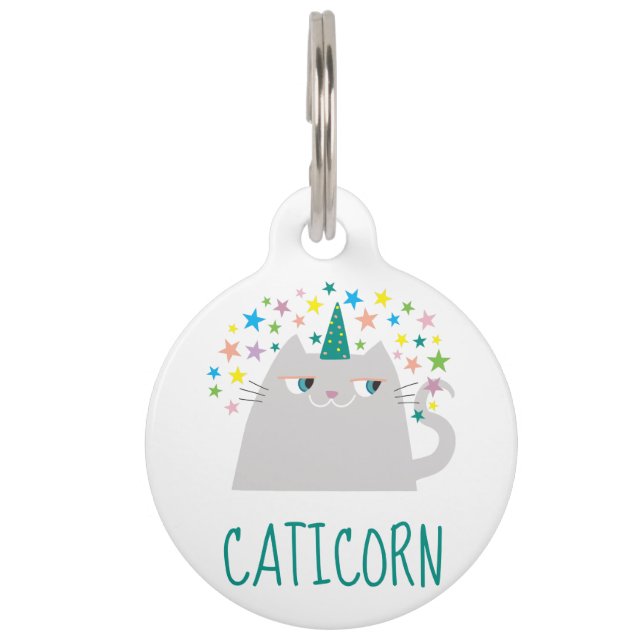 Unicorn Caticorn Niedlich Funny Monogram Tiernamensmarke (Vorderseite)