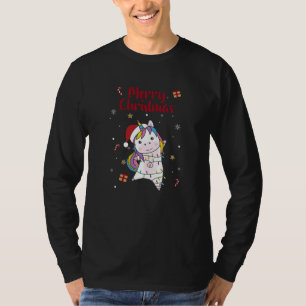 Unicorn Christmas Snow Winter Animals T-Shirt