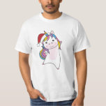 Unicorn Christmas Snow Winter Animals T-Shirt<br><div class="desc">The unicorn for Christmas with fairy lights. Funny animals with ohrs and snow to the holidays. Also funny for Christmas in July. One of the one's are sweet animals and perfect for Christmas.</div>